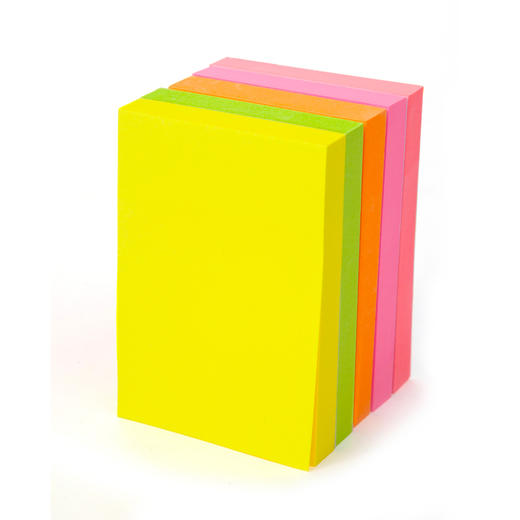 齐心 D7001 荧光纸易事贴 3"*2" 100张 5色告示贴便利贴优事贴便签纸N次贴随机混色出 商品图1