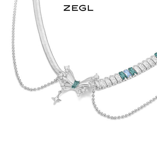 ZEGL设计师晶蝶愈心系列蝴蝶叠戴项链女轻奢小众设计师锁骨链配饰 商品图2