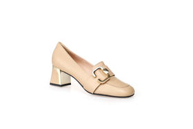 豪麟名鞋奥莱迪嘉女鞋乐福鞋羊皮革Z26223S杏色  原价3960元