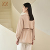 佐尔美2022秋季新款 气质时奶茶色系松紧腰短风衣上衣女E23FD05 商品缩略图4