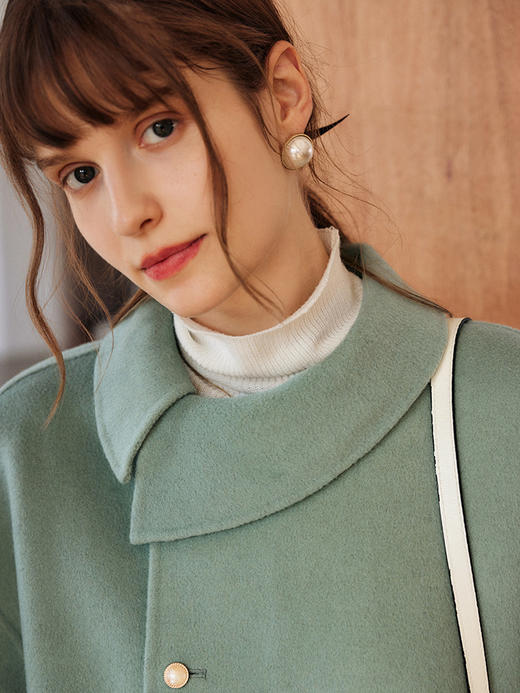 欧芮儿双面毛呢外套女冬季新款2021宽松显瘦百搭气质过膝羊毛大衣 商品图1