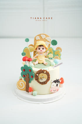 【纯手工翻糖定制】动物园周岁宝宝