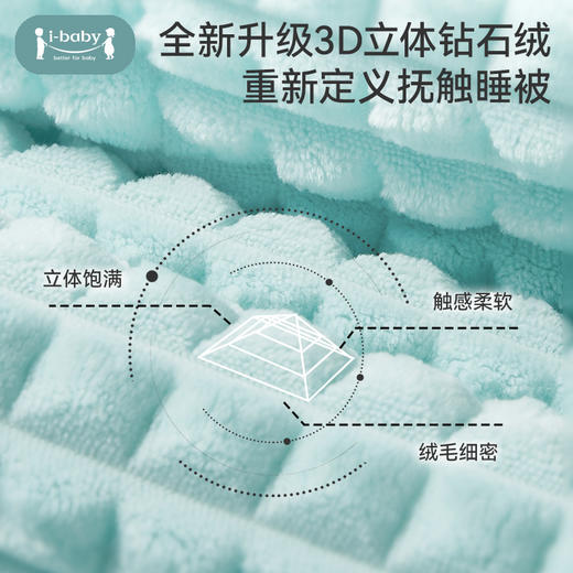 【179秒杀】i-baby新生婴儿童钻石格不倒绒恒温睡被 豆豆被春秋冬季加厚小宝宝安抚毛睡被子 商品图2