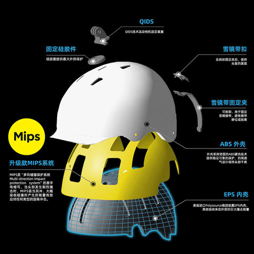 REV锐伍镶嵌奢华水晶钻滑雪头盔星空感专业安全Mips滑雪头盔 商品图5