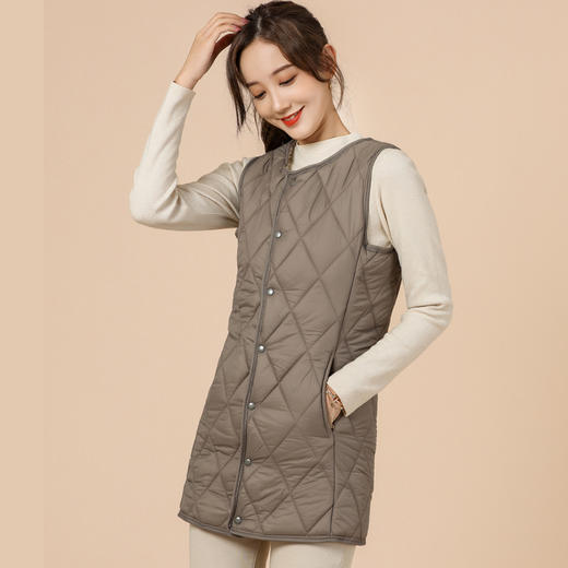 SX-8226女士冬季长款保暖时尚毛绒加绒马甲新款一体绒长马甲8226 商品图2