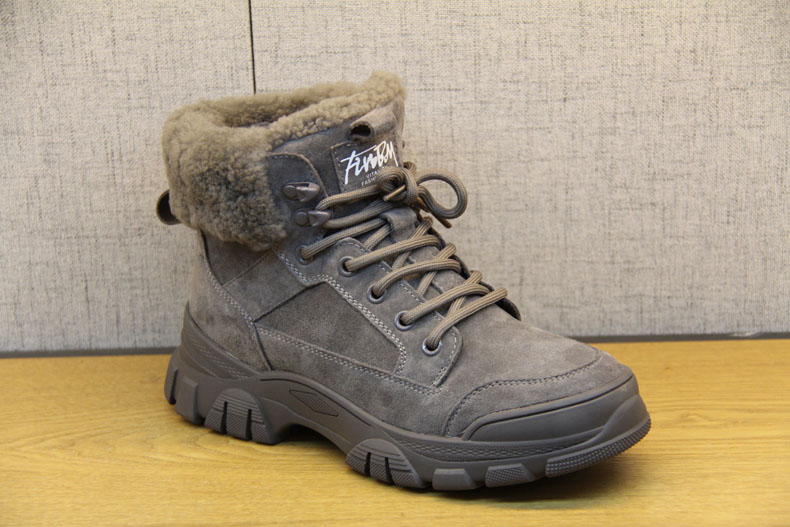 豪行冬款20479115增高雪地靴女百搭加绒加厚保暖中筒棉靴子防滑底