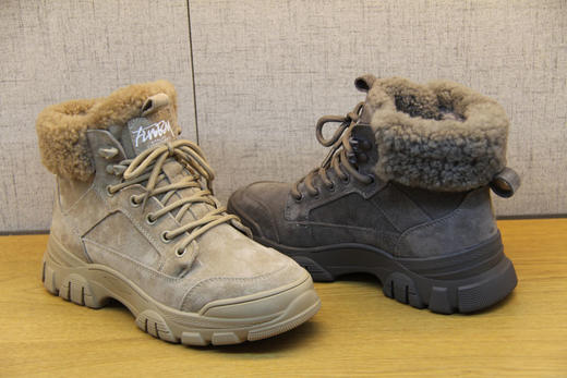 豪行冬款20479115增高雪地靴女百搭加绒加厚保暖中筒棉靴子防滑底 商品图5