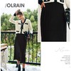 OLrain欧芮儿法式黑色针织半身裙女秋季2022新款高腰直筒中长款裙 商品缩略图0