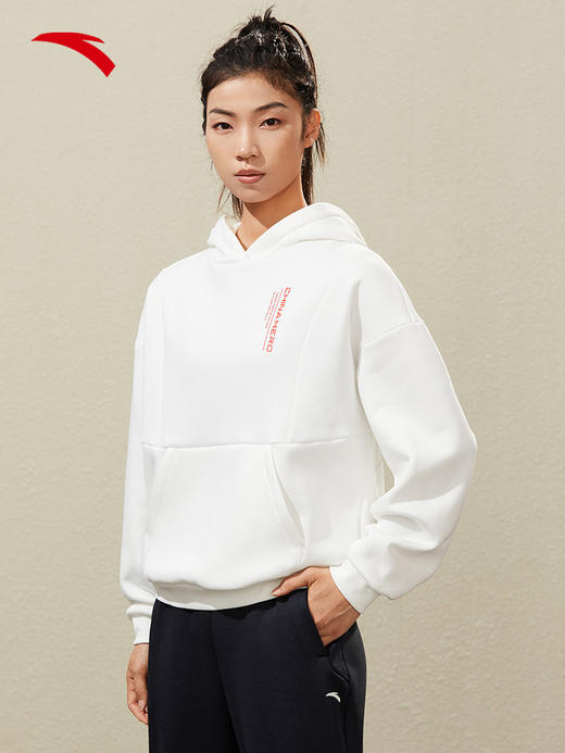 【S/M/L/XL断码】安踏加绒连帽卫衣女新款保暖针织套头帽衫打底上衣162247715【库存有限，如无货将做退款，介意慎拍！】 商品图3