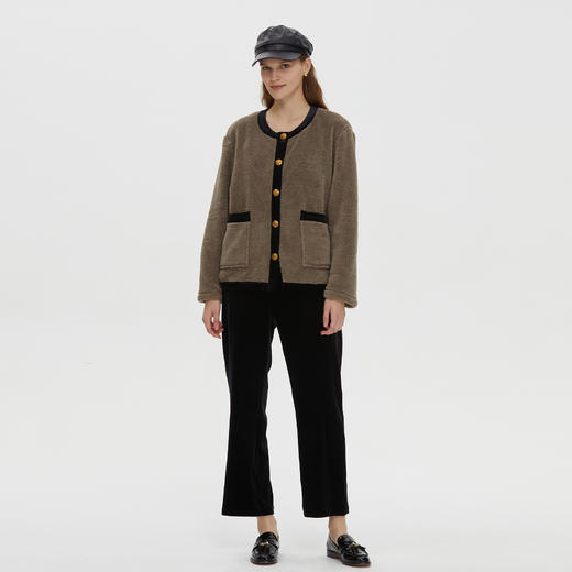 时髦家居服 BLEO 毛绒开襟金属扣外套+毛绒直筒长裤 商品图8