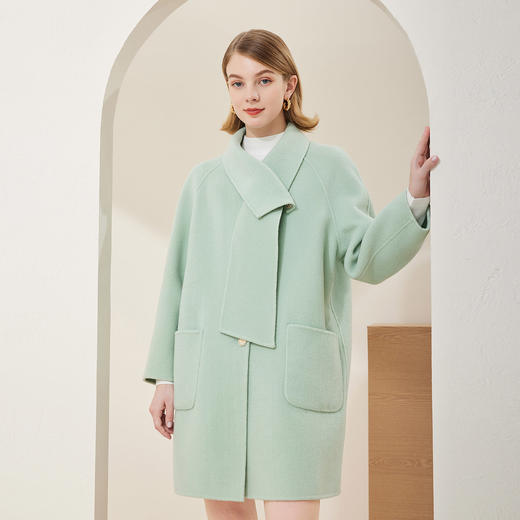 MH9S1斯尔丽瑟俪商场同款2022年冬上新时尚围巾领简约宽松式显瘦气大衣 商品图1