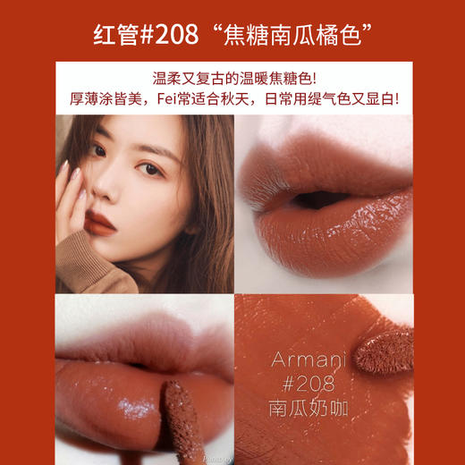专柜400 阿玛尼红管200# 201# 206# 208# 214# 215# 216# 405# 400# 415#唇釉丝绒哑光 商品图8