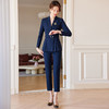 藏青色职业套装女英伦风名媛西装工作装炸街秋装高级感西服工作服 商品缩略图1