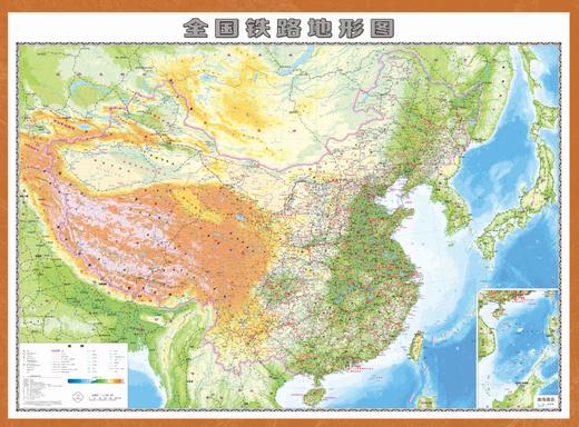 28728-3 《全国铁路地形图》三维地图 成品尺寸为：1100*810mm  （只发顺丰到付） 商品图0