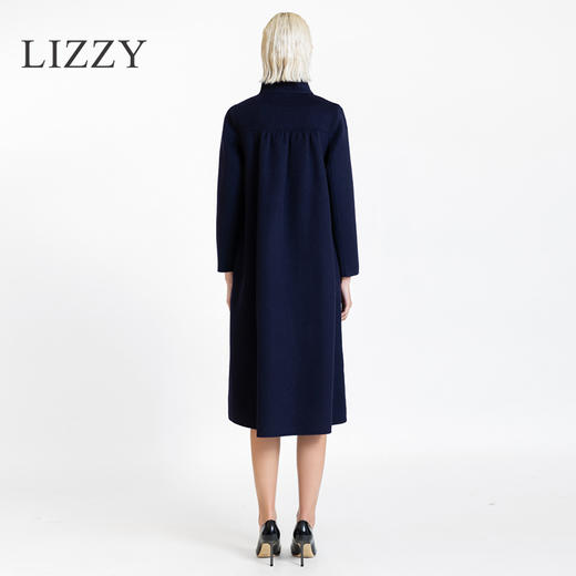 LIZZY 秋冬欧式复古双面羊毛立领宽松廓形长款大衣外套7224 商品图3