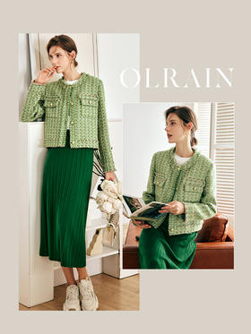 OLrain欧芮儿法式小香风毛呢短外套女秋季2022新款气质名媛风上衣