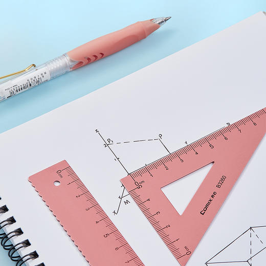 齐心 B3260 金属套尺钛金色1套学生套尺三角尺量角器直尺套装小学生学习用品 商品图4