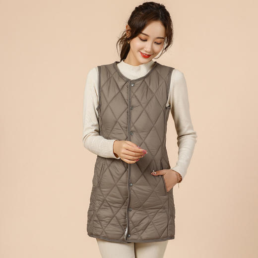 SX-8226女士冬季长款保暖时尚毛绒加绒马甲新款一体绒长马甲8226 商品图7