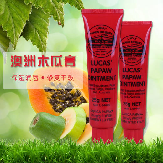 【中欧班列精选】澳洲木瓜膏 澳洲原装进口Lucas Papaw 番木瓜膏润唇膏万用膏 25g/支 商品图0