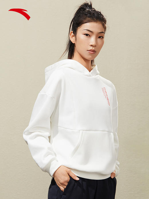 【S/M/L/XL断码】安踏加绒连帽卫衣女新款保暖针织套头帽衫打底上衣162247715【库存有限，如无货将做退款，介意慎拍！】 商品图4