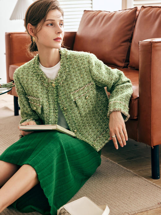 OLrain欧芮儿法式小香风毛呢短外套女秋季2022新款气质名媛风上衣 商品图1