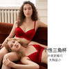 HSIA遐内衣女三角杯轻薄款秋冬复古珠光丝绒蕾丝拼接大胸显小文胸丝绒·悦动 商品缩略图4