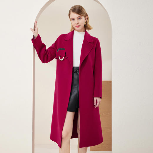 MH9R6斯尔丽瑟俪商场同款2022年冬上新高端精致赫本风长款过膝宽松大衣 商品图0