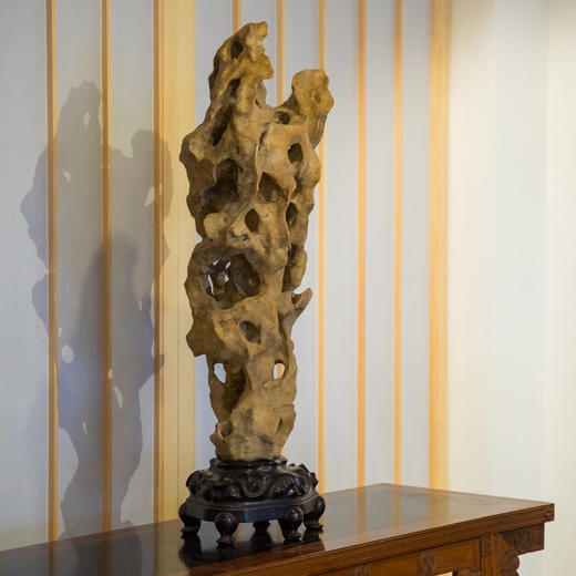 清 灵璧石文房赏石（红木座） 商品图4