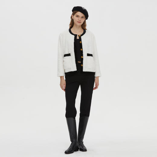 时髦家居服 BLEO 毛绒开襟金属扣外套+毛绒直筒长裤 商品图4