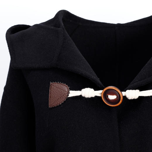 MH9R5斯尔丽瑟俪商场同款2022年冬上新休闲连帽牛角扣搭畔减龄宽松大衣 商品图4