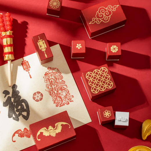 【故宫文创】过大年新年书法吉语刻字印章套装 商品图2