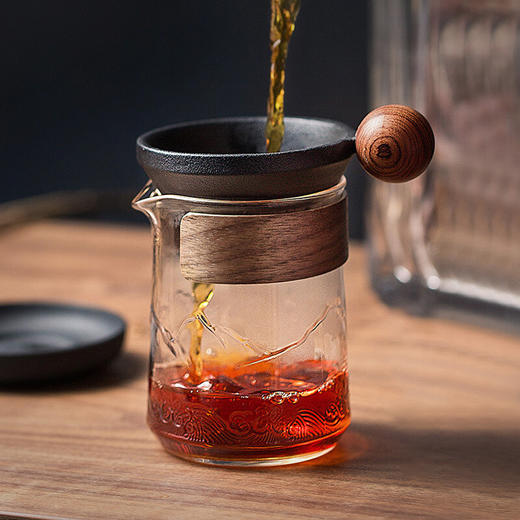 玻璃公道杯茶漏套装耐热防烫公杯匀杯分茶器加厚茶海功夫茶具用品 近海远山玻璃公杯E3f（昱调） 商品图6