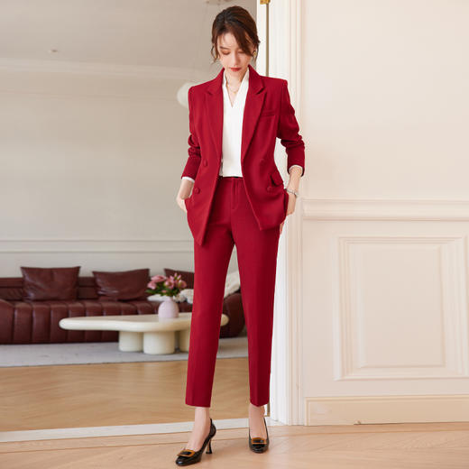 主持人西装套装女高端职业面试职场正装春秋气质工作服西服外套 商品图4