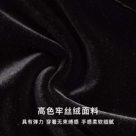 OLrain欧芮儿法式黑色雪纺蕾丝衫女秋季2022年新款海军领丝绒衬衣 商品图2