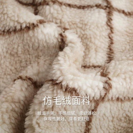 OLrain欧芮儿法式格子毛呢外套女秋冬2025年新款宽松加厚毛绒皮草 商品图2