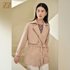 佐尔美2022秋季新款 气质时奶茶色系松紧腰短风衣上衣女E23FD05 商品缩略图2