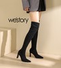 westory22年秋冬新款长筒厚底弹力瘦瘦靴套筒黑色百搭82611 商品缩略图1