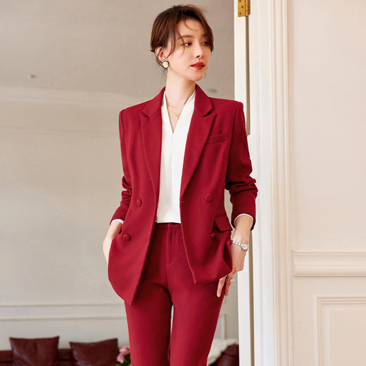 主持人西装套装女高端职业面试职场正装春秋气质工作服西服外套 商品图0