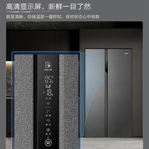 海尔（Haier）对开门冰箱 600L智能家用双开门大容量 一级变频静音节能 干湿分储 软冷冻变温 【星蕴银】 BCD-600WGHSSR5S9U1 商品图5