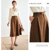 OLrain欧芮儿法式驼色半身裙女秋季2022新款高腰中长款a字伞摆裙 商品缩略图1