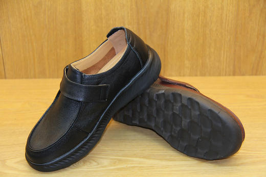 豪行豪行春秋20323065圆头平跟休闲鞋头层牛皮魔术贴中年女单鞋 商品图6