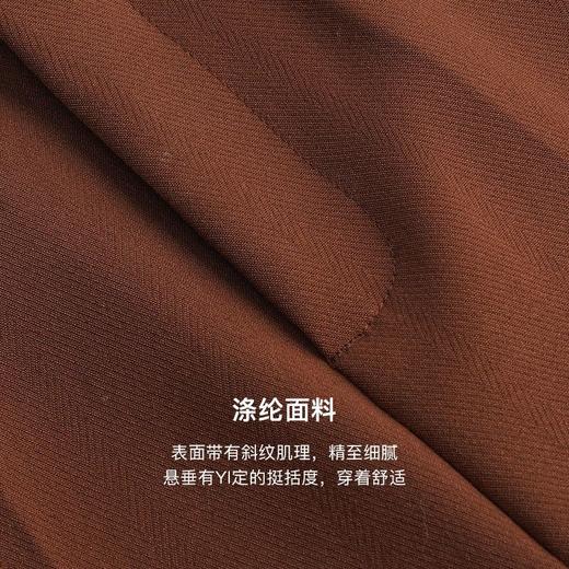 OLrain欧芮儿法式咖色西装休闲裤女秋季2022年新款直筒开叉烟管裤 商品图2