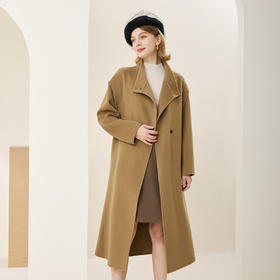 MH9F9斯尔丽瑟俪2022年冬上新商场同款高级立领牛角扣系腰带宽松大衣
