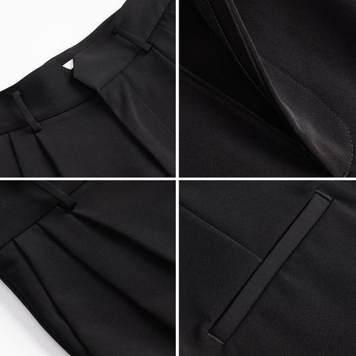 欧芮儿黑色休闲裤女春季2022新款高腰显瘦垂感直筒拖地阔腿裤 商品图8