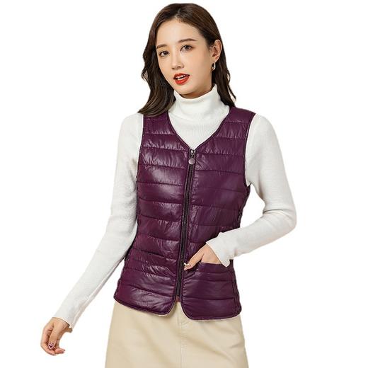 SX-2102新款女士保暖马甲加绒女款冬季马甲拉链长毛马甲2102款 商品图0