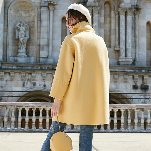 @欧芮儿2019秋冬长袖中长款毛呢外套 商品图1