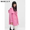 NEELLY纳俪商场同款千鸟格毛呢外套女中长款双排扣翻领减龄大衣冬N22103N01078 商品缩略图3