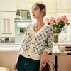OLrain欧芮儿法式v领毛衣外套女春季2025新款复古爱心提花针织衫 商品缩略图3