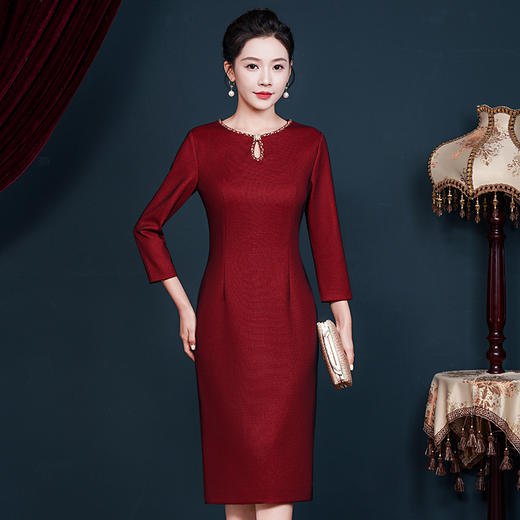 JC-ZS5261喜婆婆婚宴装平时可穿丈母娘结婚婚宴礼服高贵旗袍 商品图1