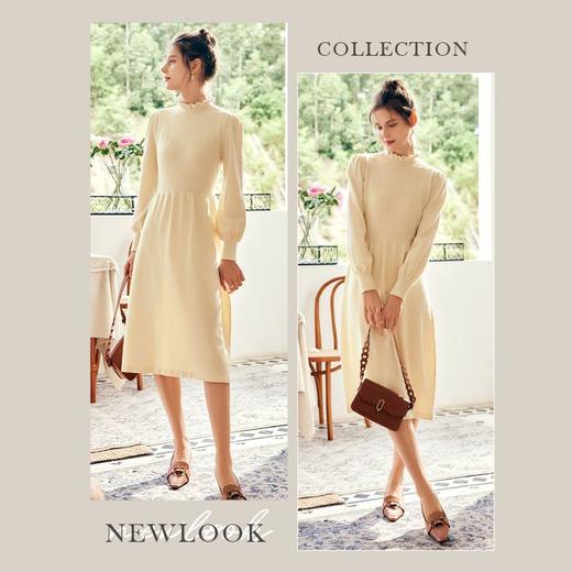 OLrain欧芮儿法式中长款针织连衣裙女春季2025新款收腰半高领伞裙 商品图1